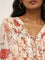 LOV Light Peach Floral Printed Blouse with Camisole