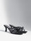 LUNA BLU Black Mesh Bow Detail Heel Sandals