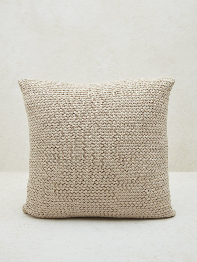 Westside Home Beige Knit Textured Cushion Cover