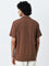 ETA Brown Textured Resort-Fit Cotton Shirt