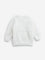 HOP Baby White Heart Embroidered Faux Fur Sweater