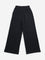 Y&F Kids Black Solid High-Rise Track Pants