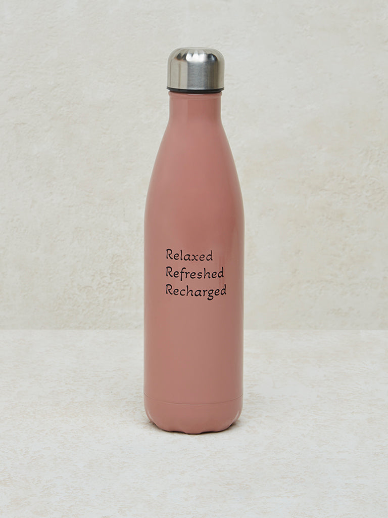 Westside Home Dusty Rose Text Design Water Bottle