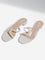 LUNA BLU Ivory Vinyl Strap Slides