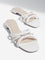 LUNA BLU White Chain Detail Multi-Strap Slides