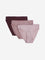 Wunderlove Burgundy Hi-Leg Cotton Blend Briefs - Pack of 3