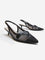 LUNA BLU Black Mesh Detailed Slingback Shoes