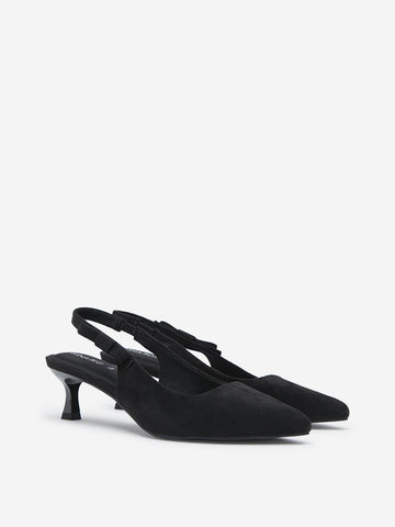 LUNA BLU Black Suede Slingback Shoes