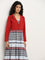 Bombay Paisley Red Tiered Cotton Blend Dress with Jacket