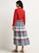 Bombay Paisley Red Tiered Cotton Blend Dress with Jacket