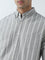 WES Casuals Sage Stripe Printed Slim-Fit Cotton Shirt