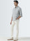 WES Casuals Sage Stripe Printed Slim-Fit Cotton Shirt