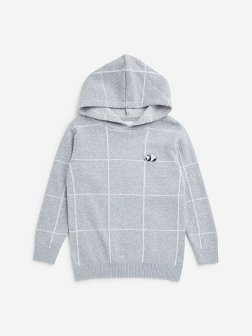 HOP Kids Grey Checkered Hoodie