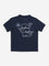 HOP Kids Navy Embossed Print Henley Cotton T-Shirt