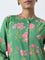 Utsa Green Floral Patterned A-Line Cotton Kurta