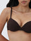 Wunderlove Dark Brown Self-Striped Underwired Bra