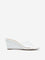 LUNA BLU White Vinyl Wedge Heel Sandals