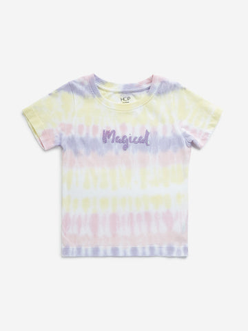 HOP Kids Multicolour Tie-Dye Printed Cotton T-Shirt