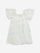 HOP Kids Off-White Floral Embroidered A-Line Cotton Dress