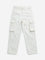 Y&F Kids Off-White Cargo-Style Relaxed - Fit Mid - Rise Jeans