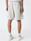 Nuon Light Beige Mid-Rise Relaxed-Fit Cotton Shorts