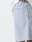 Nuon Light Blue Relaxed Fit Mid-Rise Cotton Shorts