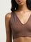 Superstar Brown Textured Plunge Bra