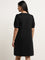 Gia Black Solid Cotton Dress