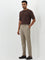 WES Formals Dark Brown Slim-Fit Cotton Blend T-Shirt