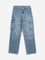 Y&F Kids Blue Cargo-Style Relaxed - Fit Mid - Rise Jeans