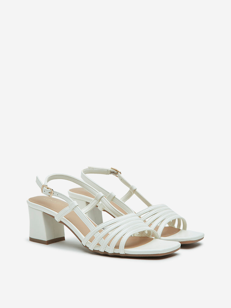 LUNA BLU White Multi-Strap Sandals