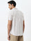 WES Casuals Beige Striped Slim-Fit Shirt