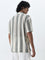 Nuon Sage Striped Knitted Relaxed-Fit Shirt