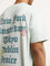 Nuon Sage Text Printed Relaxed-Fit Cotton T-Shirt