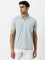 WES Casuals Sage Striped Relaxed-Fit Polo T-Shirt