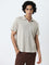 ETA Beige Knitted Relaxed-Fit T-Shirt