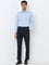 WES Formals Navy Patterned Mid-Rise Carrot Fit Trousers