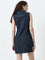 Nuon Dark Blue Denim Bodycon Shirt Dress