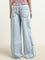 Nuon Light Blue Wide-Leg Mid-Rise Jeans