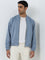 Ascot Dusty Blue Relaxed-Fit Suede Jacket