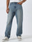 Nuon Blue Mid-Rise Relaxed-Fit Jeans