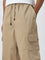 Nuon Beige Relaxed-Fit Mid-Rise Cotton Blend Chinos