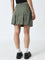 Nuon Olive Cargo-Style High-Rise Denim Skirt