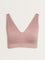 Superstar Mauve Ribbed Textured Padded Plunge Cotton Bra