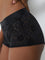 Superstar Black Floral Lace-Detailed Cotton Blend Brief