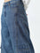 Nuon Blue Faded Relaxed-Fit High-Rise Cargo-Style Jeans