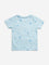 HOP Kids Blue Embellished Text Design Cotton T-Shirt