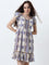 Bombay Paisley Multicolour Striped A-Line Cotton Dress