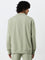 Studiofit Light Sage Text Printed Relaxed-Fit Sweatshirt