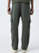 Studiofit Olive Mid-Rise Relaxed-Fit Track Pants